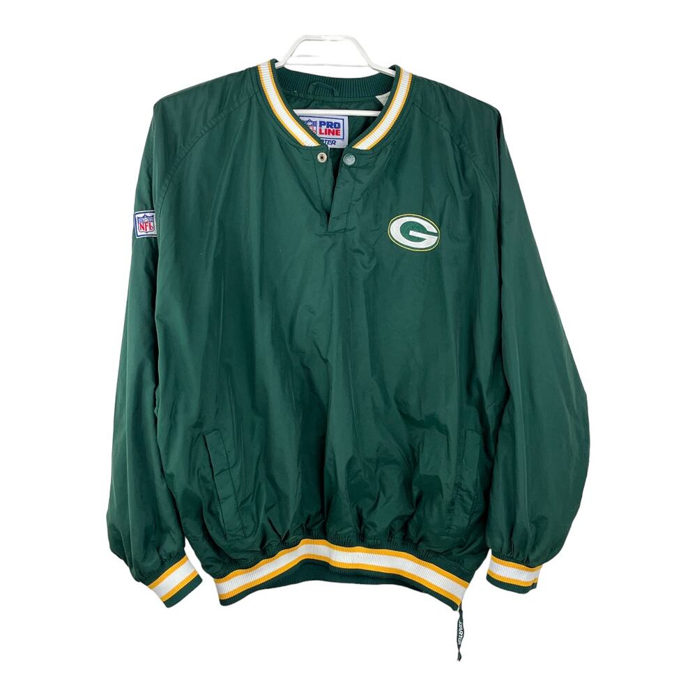 NFL Green Bay Packers Starter Jacket Pullover Vee Neck Men's Size 2XL Spellout